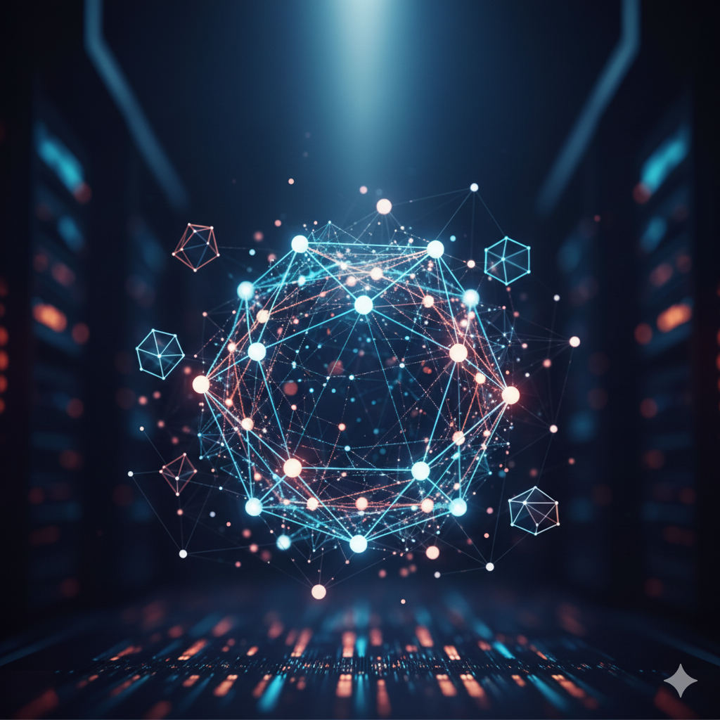 Abstract network of connected geometric points