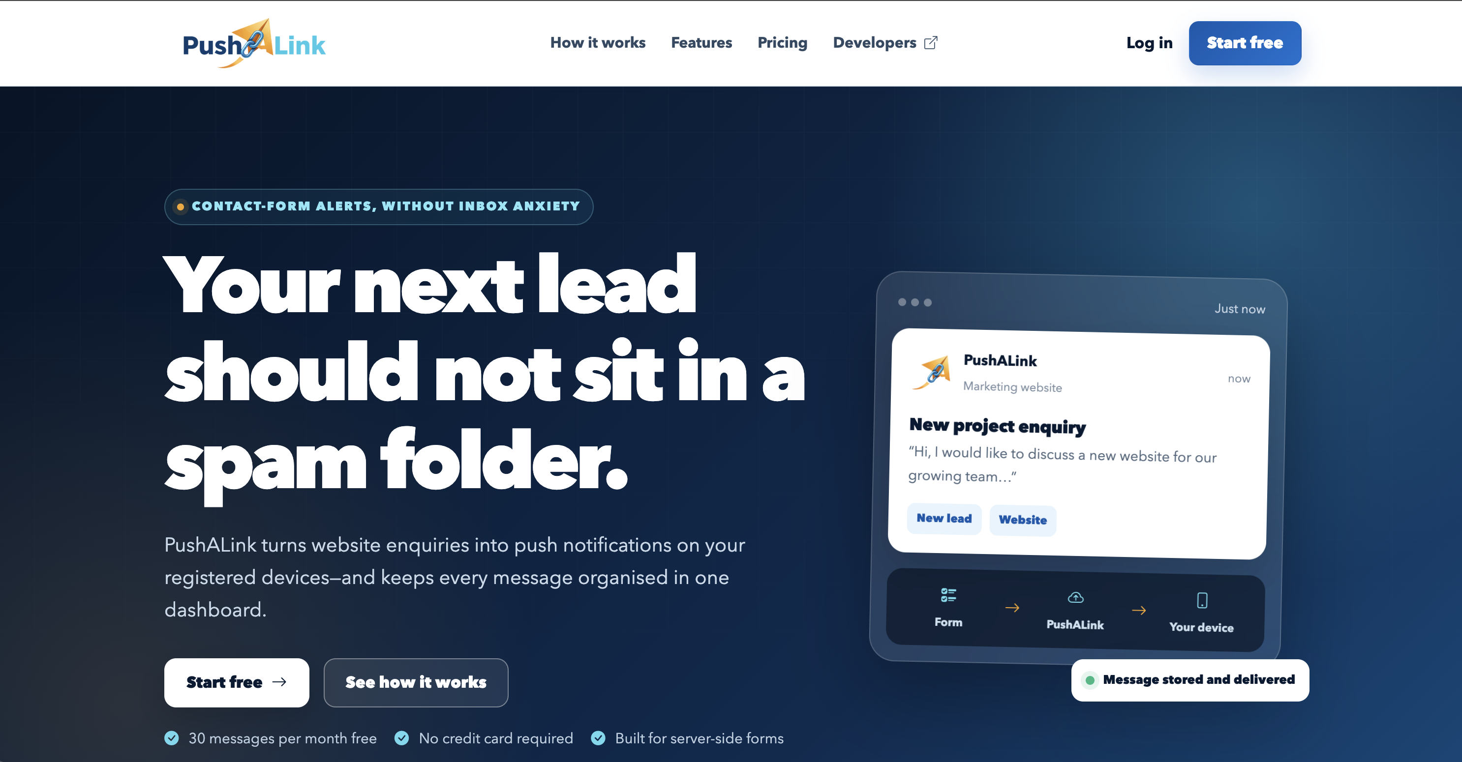 PushALink push notification platform